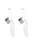 Curved Swing Earrings - Silver