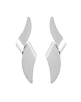 Curved Swing Earrings - Silver