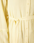 Ribbon Scalloped Crinkle Tunic Yellow