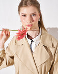 Wide Lapel Trench Coat Beige