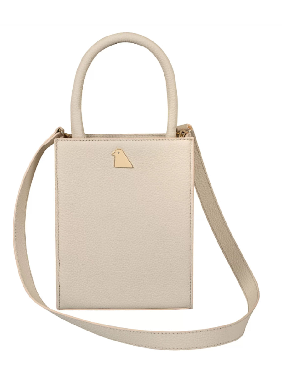 Mini Tote Beige Leather Handbag | Porterist