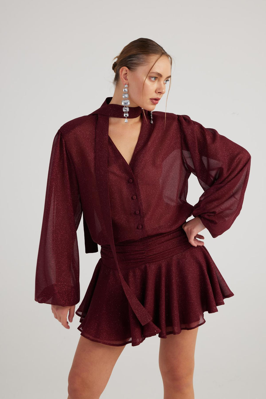 Vanesa Dress Burgundy