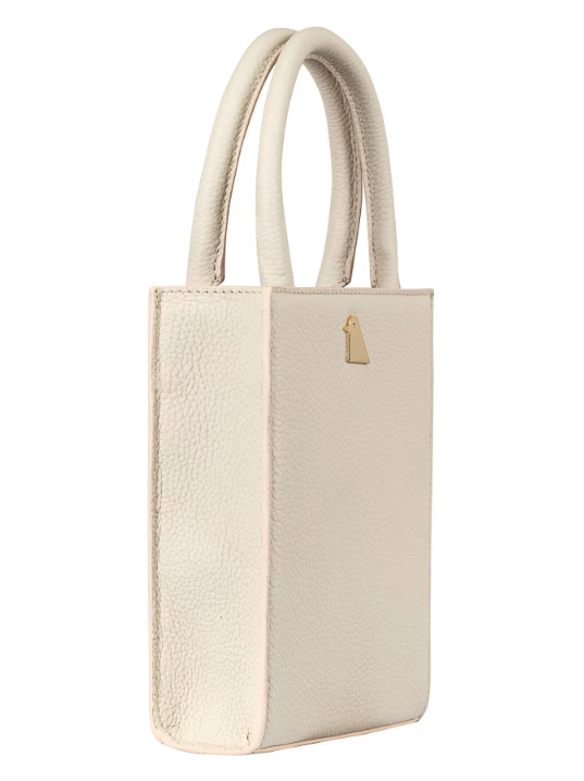 Mini Tote Beige Leather Handbag | Porterist