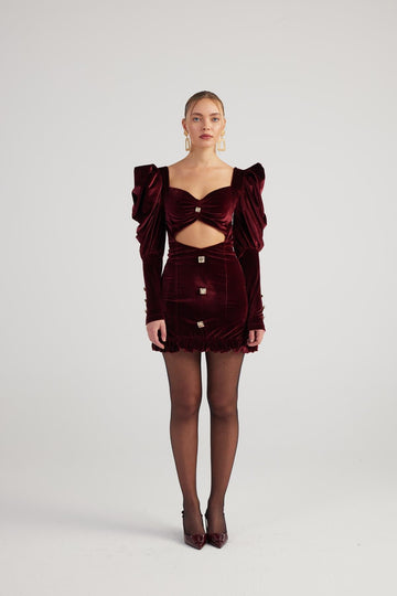 Raquel Dress Burgundy