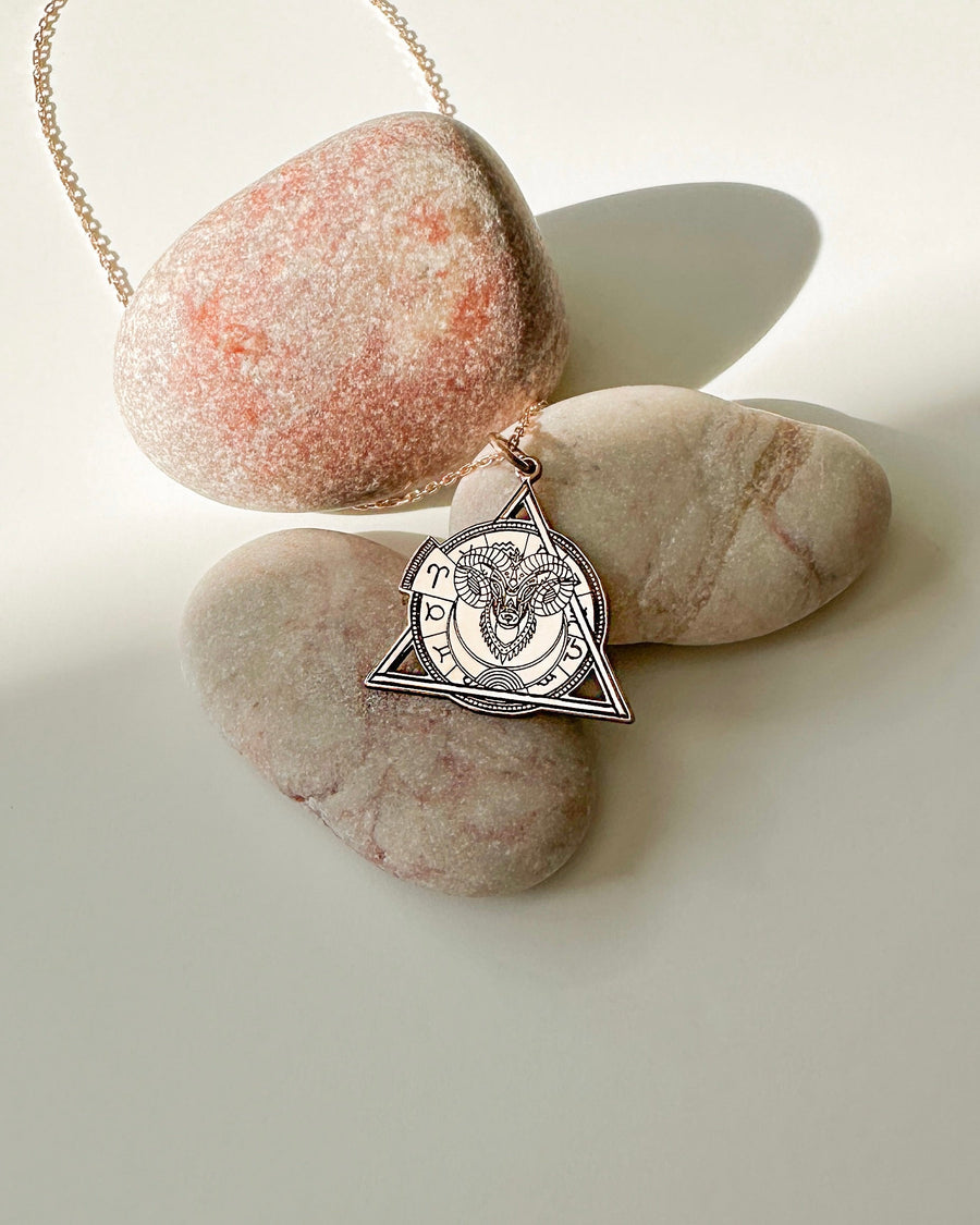 Aries Fire Element Necklace - Silver - Porterist 1