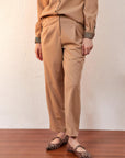 High Waist Ironed Trousers Milk Brown