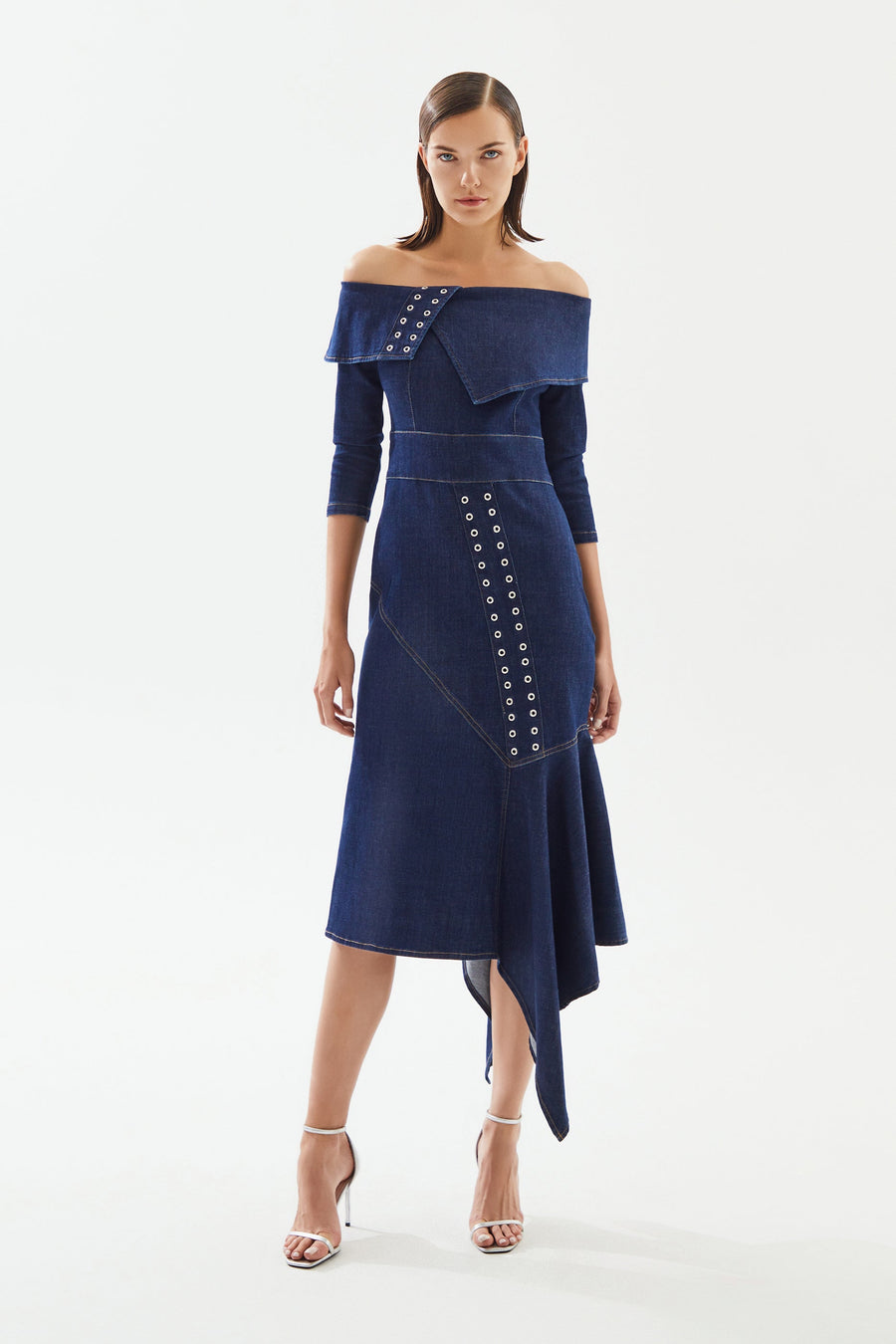 Navy Asymmetric Dress | Porterist