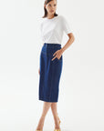 Navy Blue Denim Skirt | Porterist