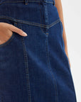 Navy Blue Denim Skirt | Porterist