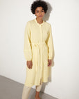 Ribbon Scalloped Crinkle Tunic Yellow