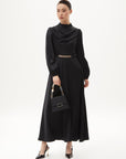 Belt Detailed Stylish Dress Black Fınal Item - Porterist 2