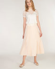 Anik Rose Chiffon Polkadot Skirt | Porterist