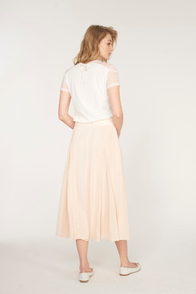 Anik Rose Chiffon Polkadot Skirt | Porterist