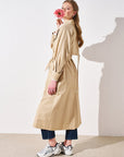 Wide Lapel Trench Coat Beige