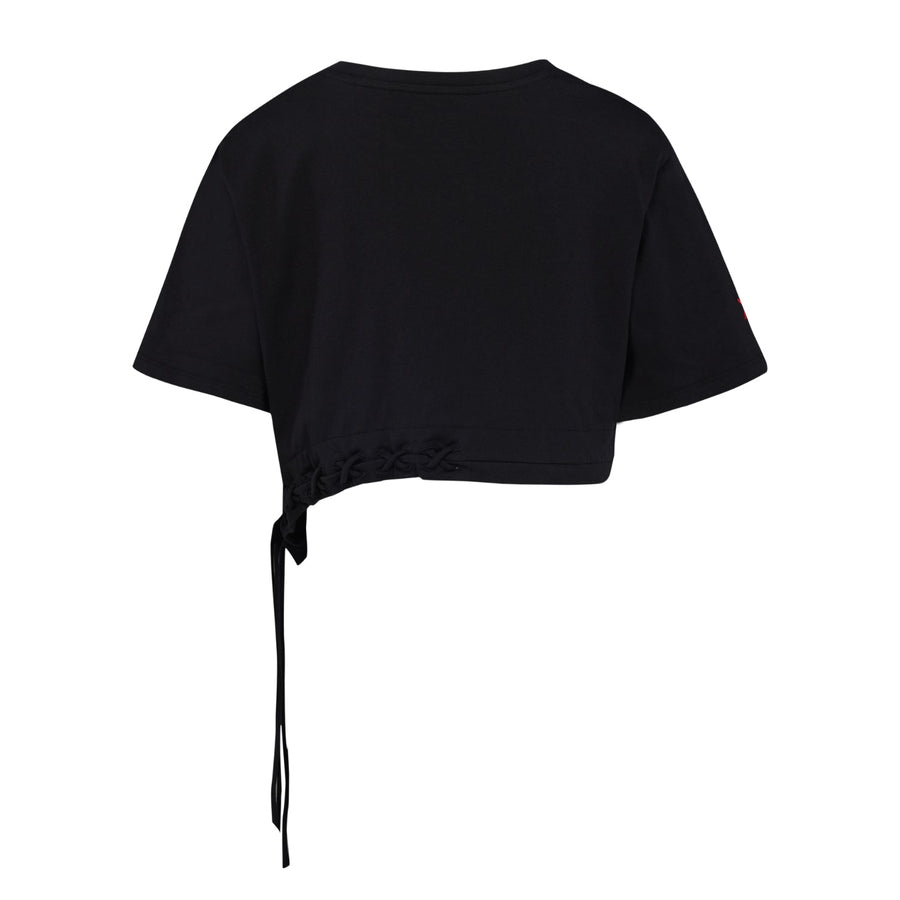 Free Heaven Crop String Tshirt - Jet Black