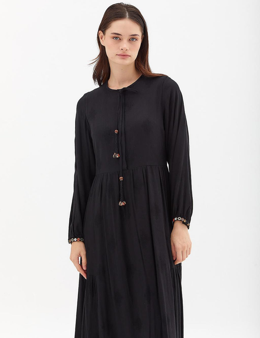Tassel Detailed Crewneck Dress Black Ka A Fınal Item - Porterist 2