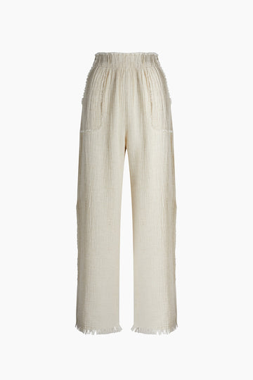 Crinkle Linen Slit Pants - Porterist 1