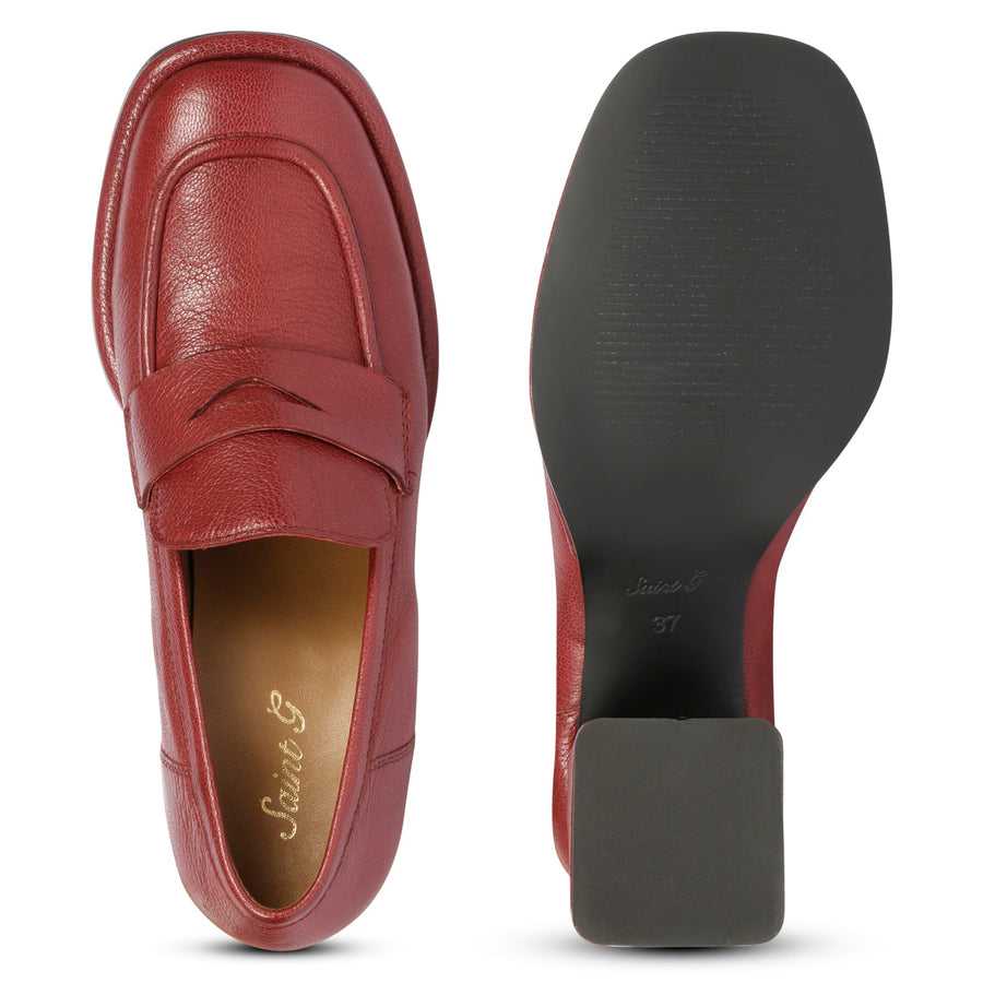 Saint G Viviana Heel Loafers Bordo 