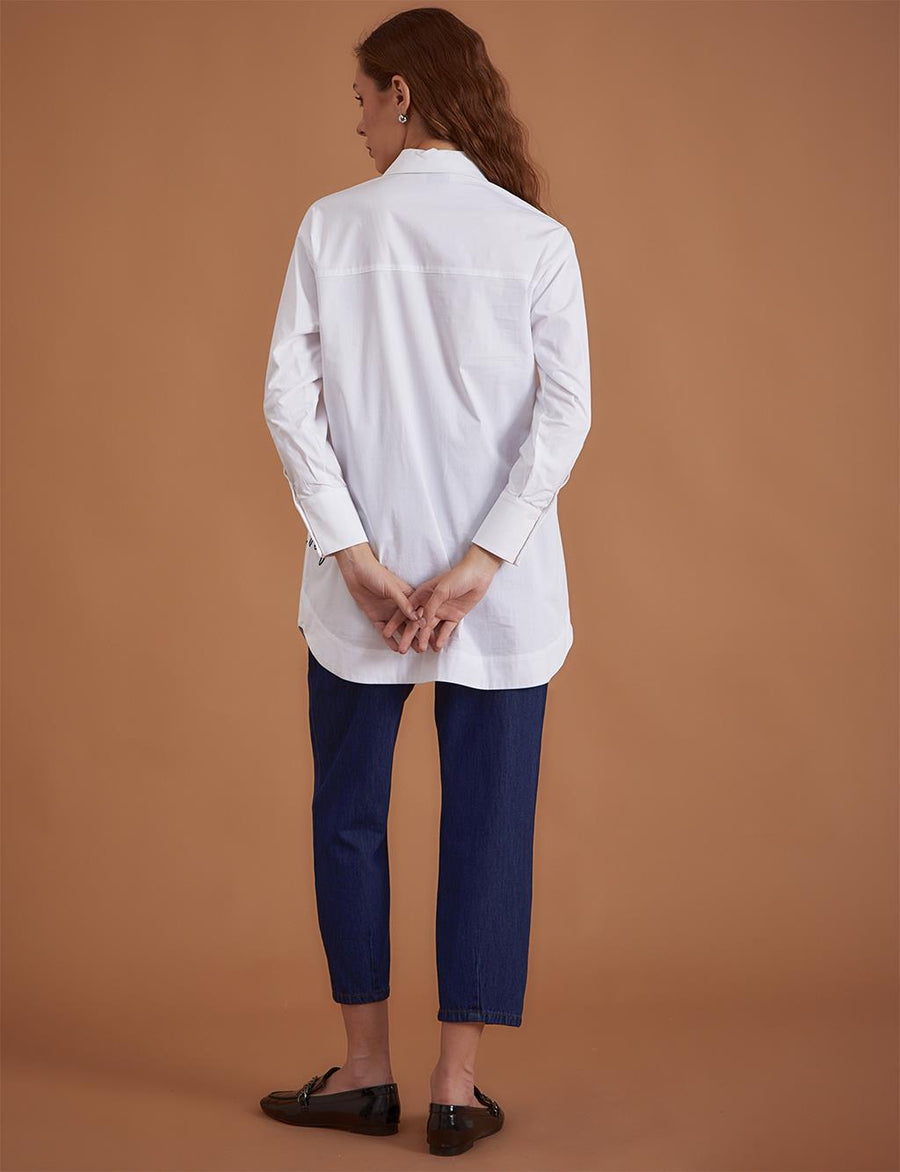 Embroidered Poplin Tunic White