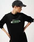 Slogan Detailed Sweatshirt Black