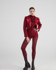 Camila Crop Blazer Jacket Burgundy