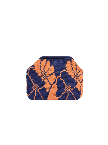 Harper Navy Floral Pattern Clutch