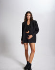 Striped Blazer Jacket Black  - Porterist 3