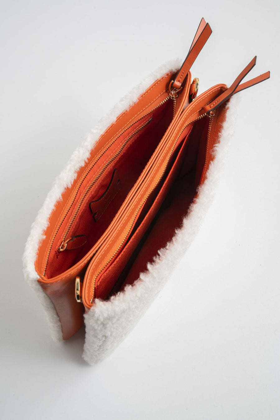 Nicole Bag - Orange Shearling | Porterist