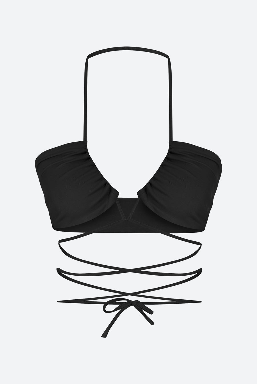 Black Thin - strap Lace - up Top | Porterist