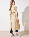 Wide Lapel Trench Coat Beige