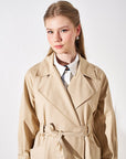 Wide Lapel Trench Coat Beige