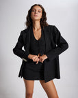 Striped Blazer Jacket Black  - Porterist 9