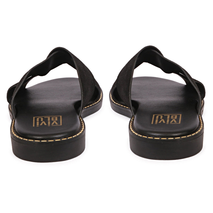 Vivi Blu Blossom Flats Footwear Black 