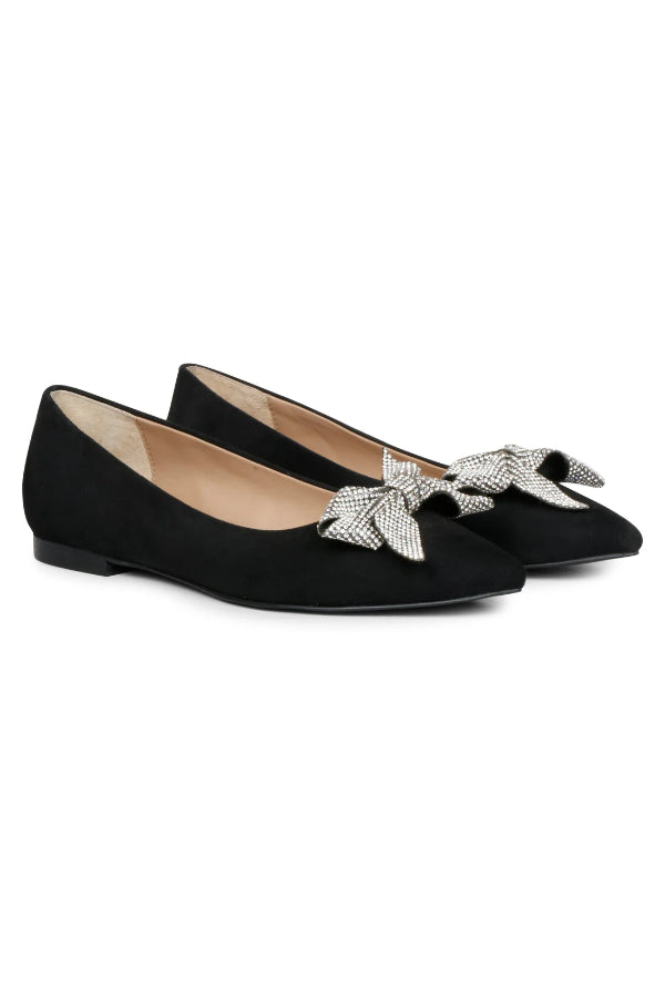 THE ATTICO★バレリーナフラット ブラック★送関込 CHARLES & KEITH｜ポインテッドトゥ タイアラウンドバレエ