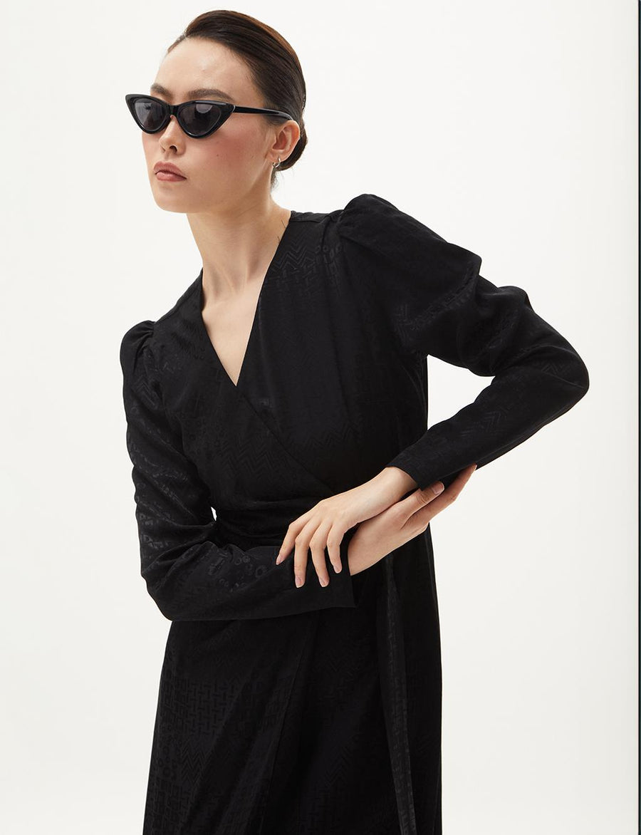 Metal Buckle Detailed Stylish Black Dress Fınal Item - Porterist 5