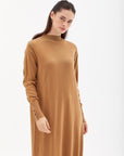 Half Turtleneck Knitwear Dress Beige