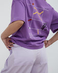 Purple Oversized T-shirt With Print On The Back | Porterist