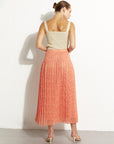 Pleated Lace Skirt Peach