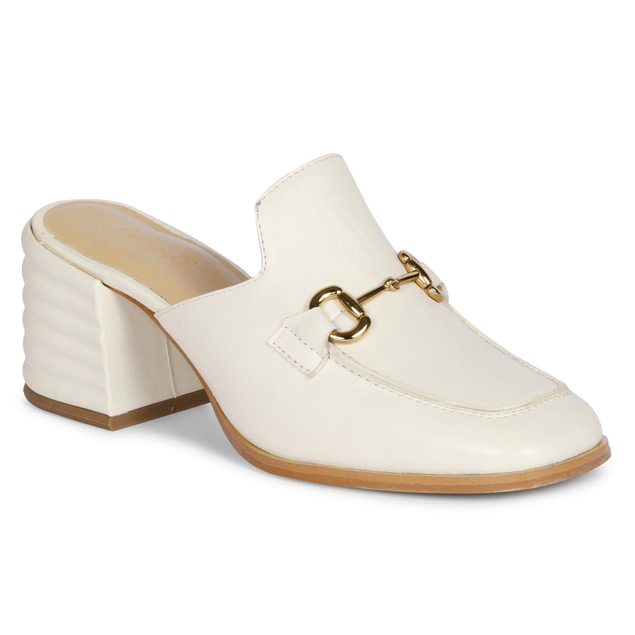 Saint G Julia Heel Loafers Footwear Off White 