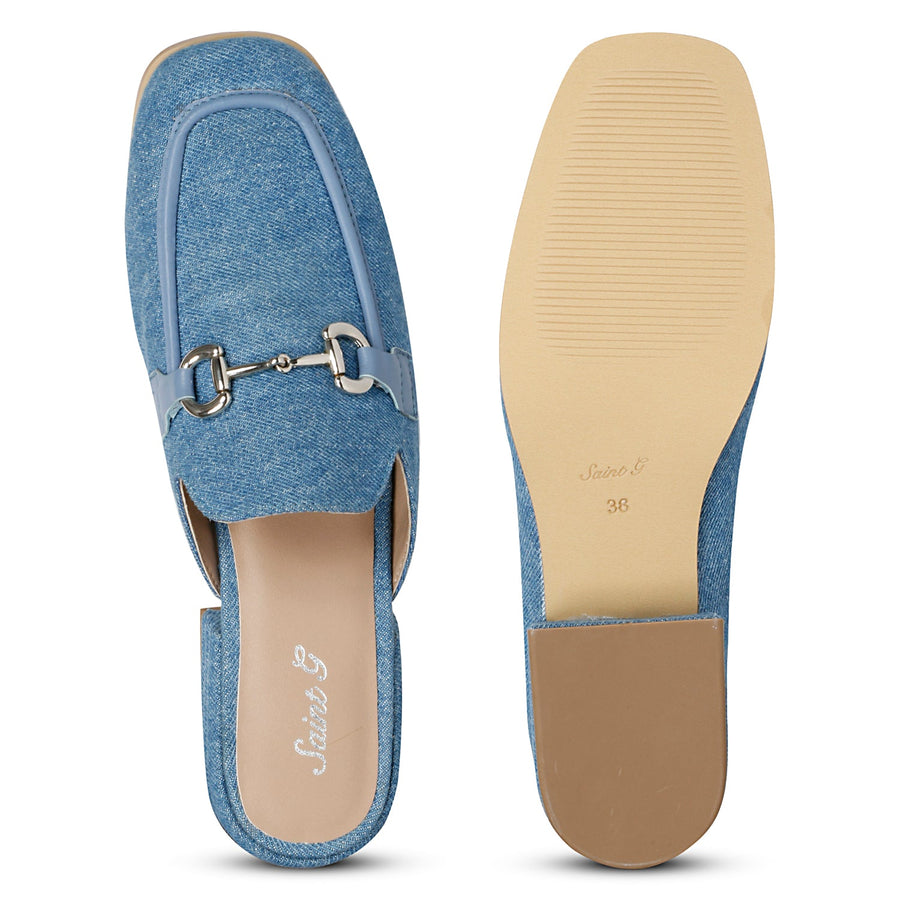 Savannah Flat Mules Denim 