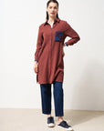 Embroidery Embroidered Long Tunic Chestnut