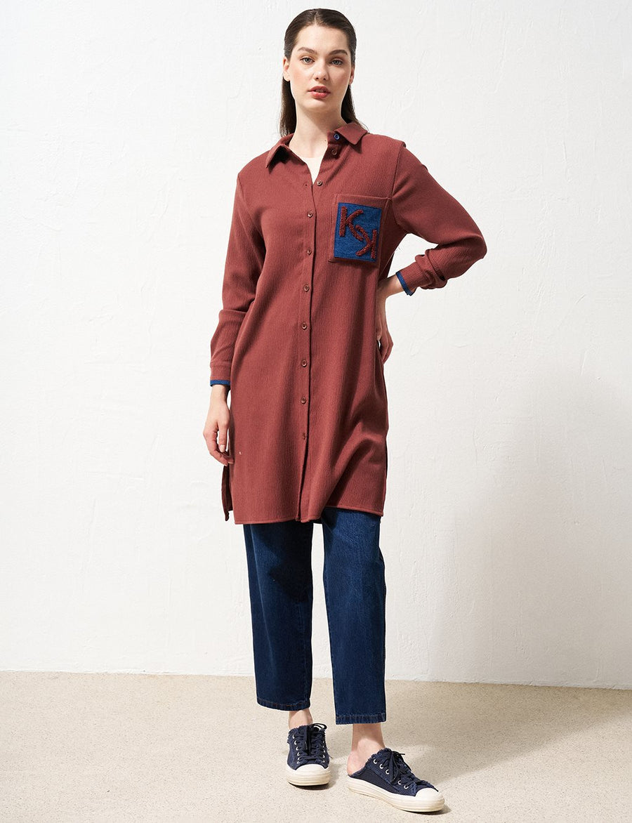 Embroidery Embroidered Long Tunic Chestnut