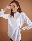 Embroidered Poplin Tunic White