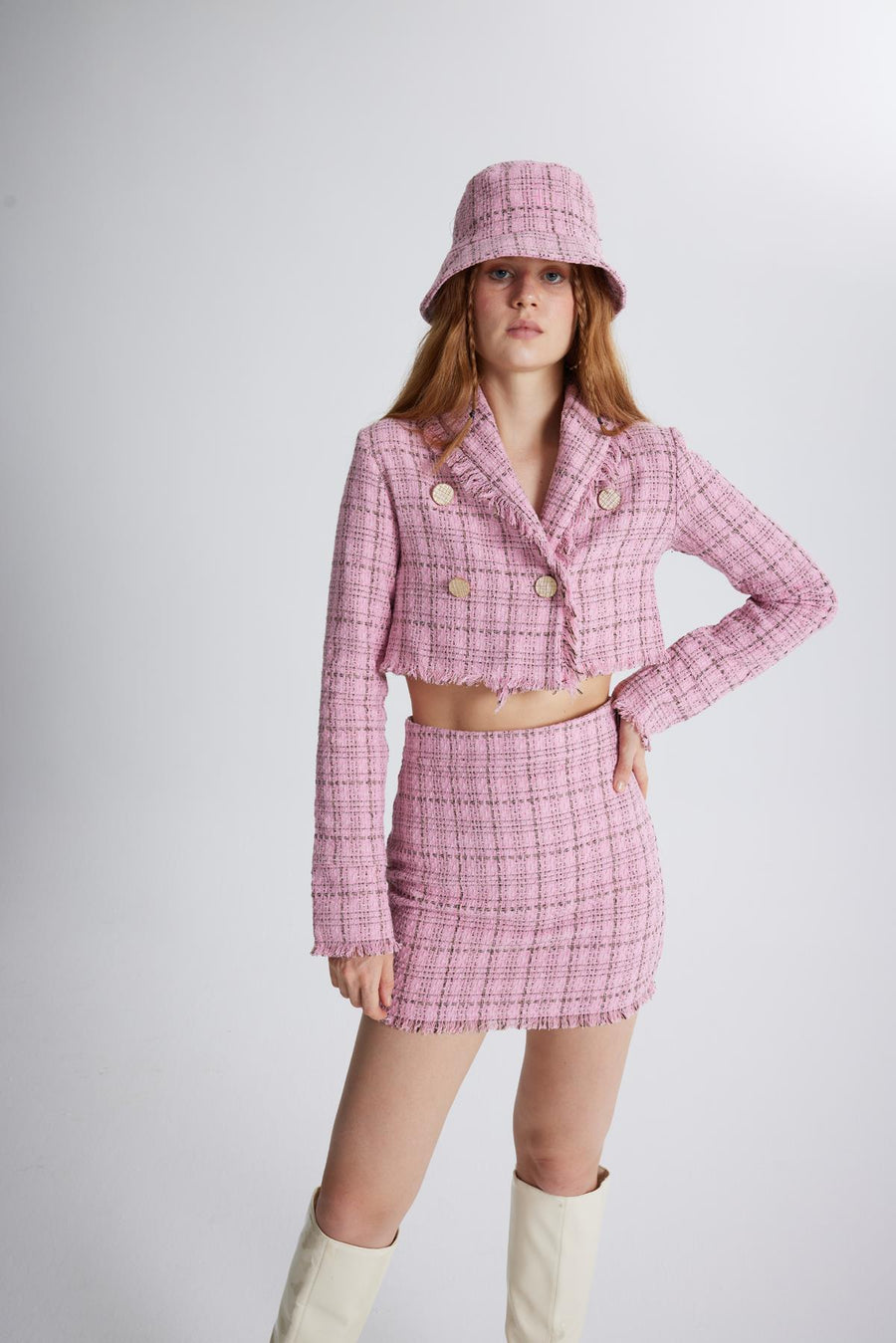 Tweed Skirt Pink  - Porterist 8