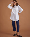 Embroidered Poplin Tunic White