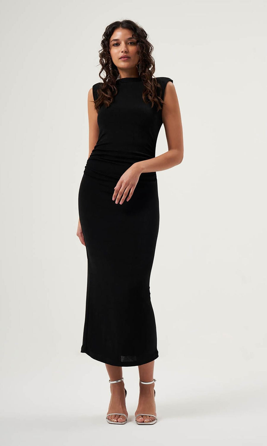 Mzl Sleeveless Gathered Dress Black Apparel Black Pomzl 