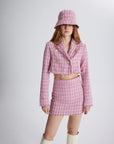 Tweed Bucket Hat Pink  - Porterist 4