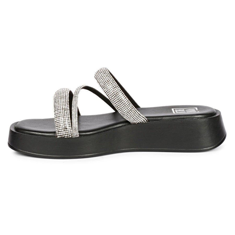 Vivi Blu Ren Flats Footwear Black Silver 