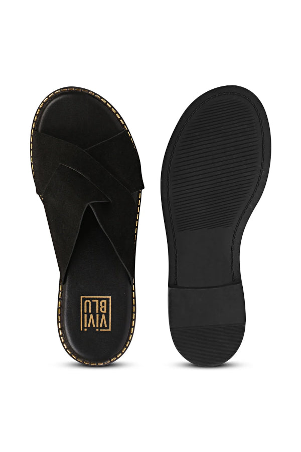 Vivi Blu - Blossom Flats Footwear - Black