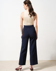 Wide Leg Trousers Navy Blue